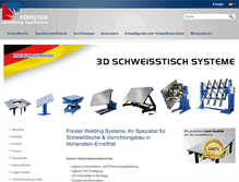 Tablet Screenshot of forster-welding-systems.com